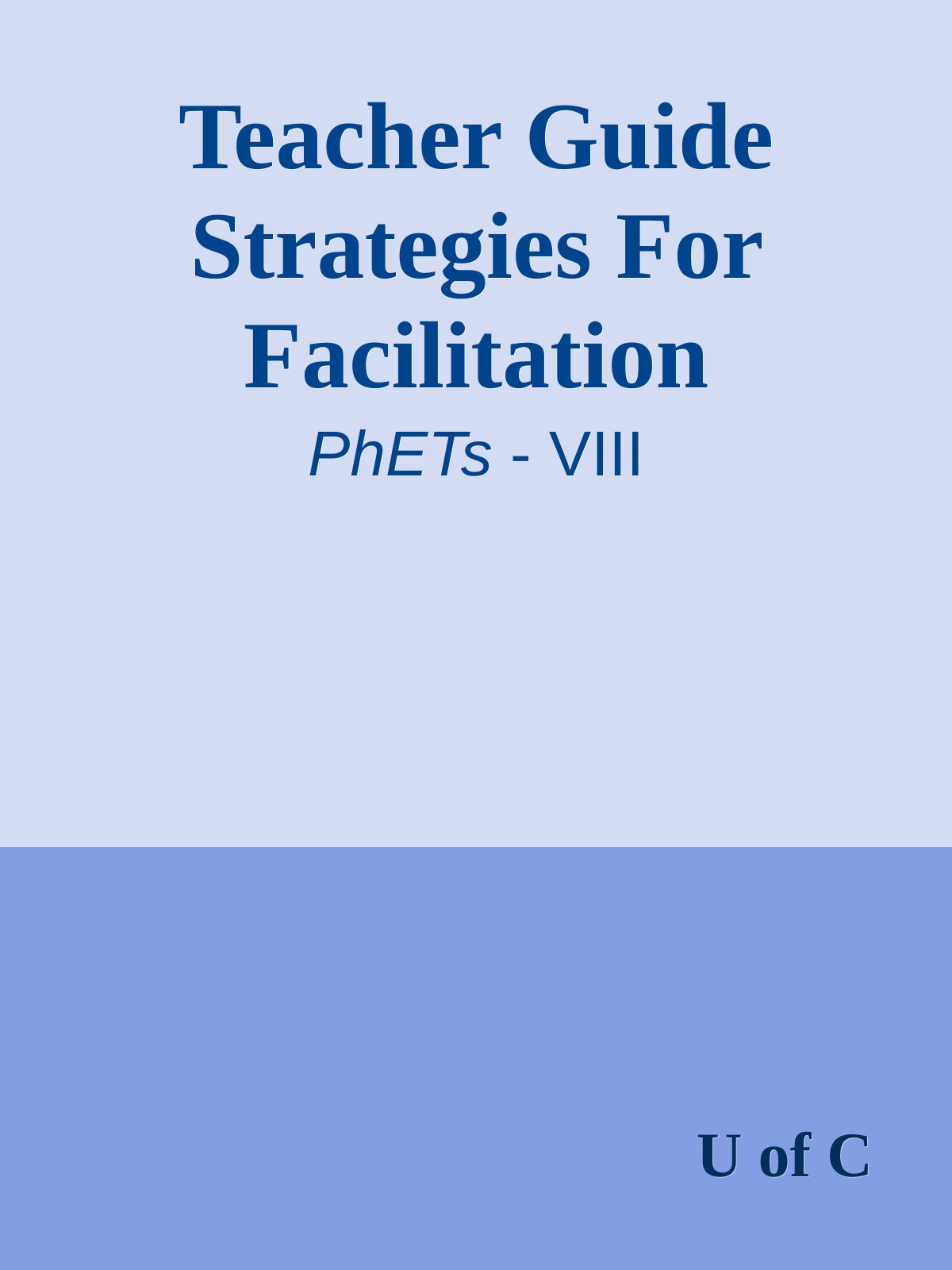 Teacher Guide Strategies For Facilitation